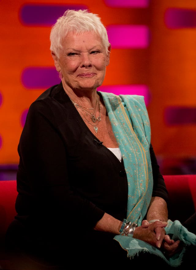 Dame Judi Dench during filming of the Graham Norton Show