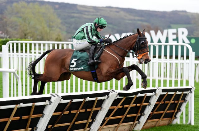 Hewick in action with Paddy Hanlon at Cheltenham 