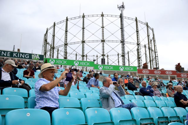 Surrey v Middlesex was the first test event with fans, but used social distancing only rather than a digital health passport