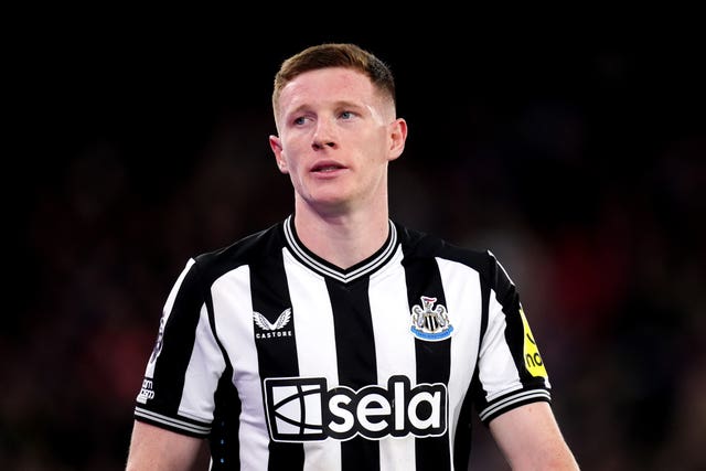 Then Newcastle midfielder Elliot Anderson during a Premier League match at Crystal Palace