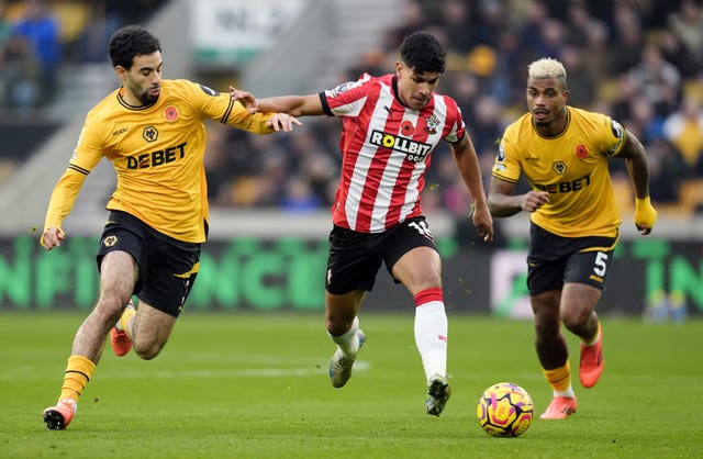 Mateus Fernandes in action for Southampton