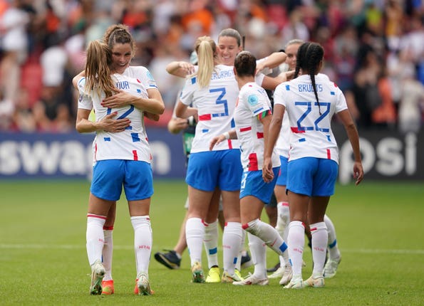 Netherlands players celebrate
