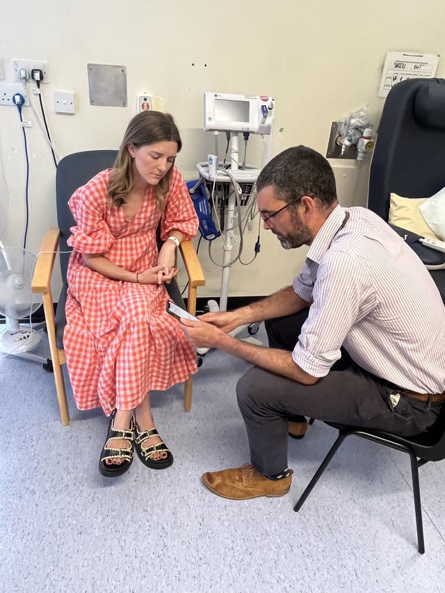 Hannah Robinson during treatment