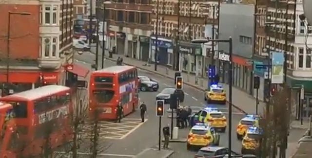 The scene on Streatham High Road