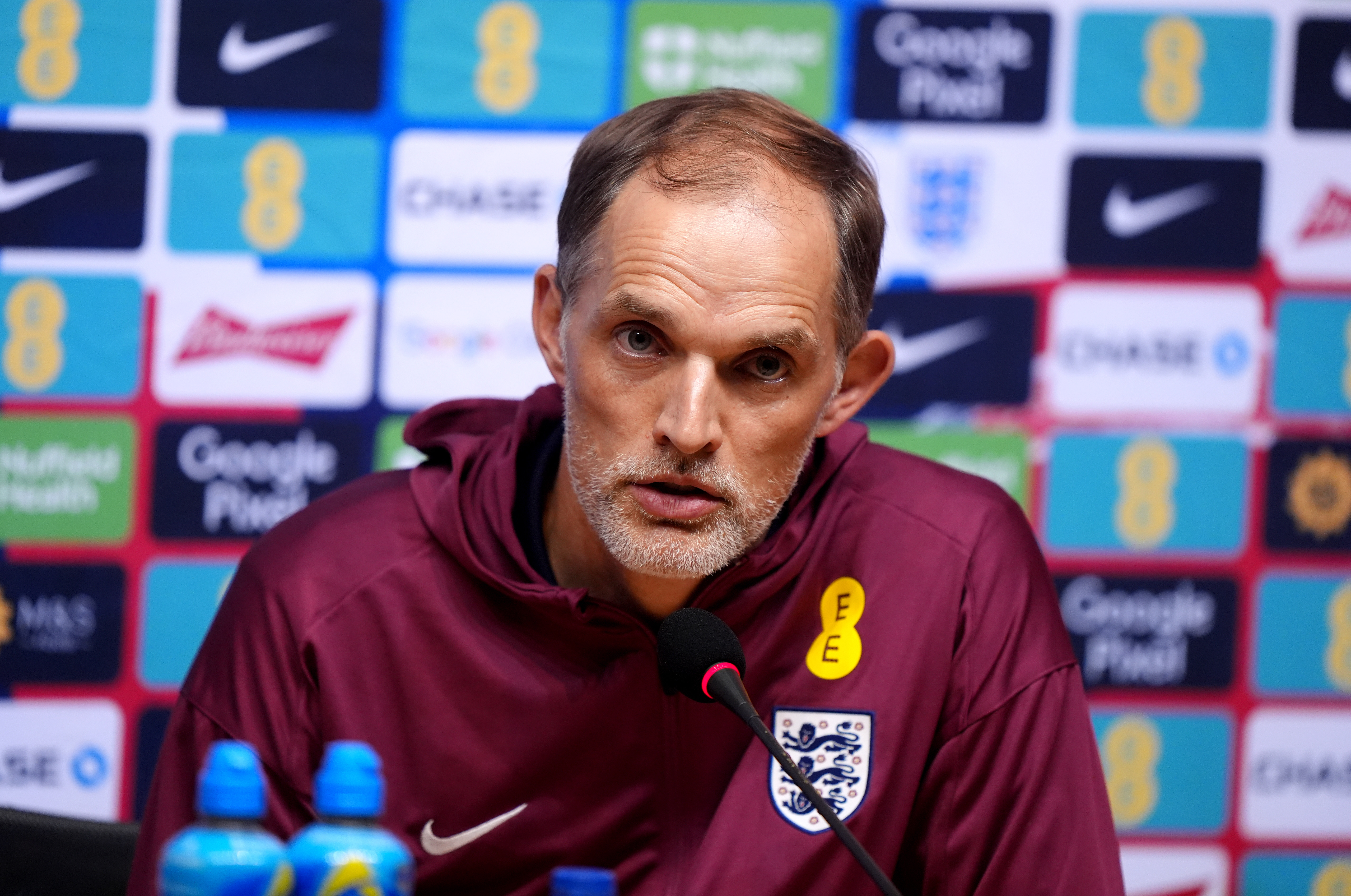 Thomas Tuchel speaks at a press conference