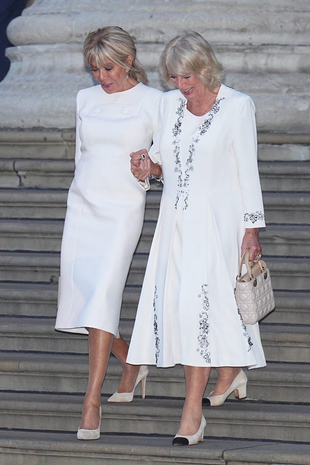 Camilla with France's first lady Brigitte Macron