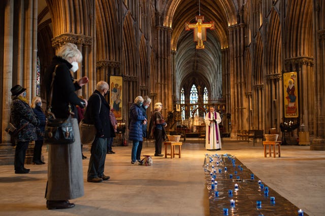 Canon Andrew Stead leads a service during the day of reflection at Lichfield Cathedral