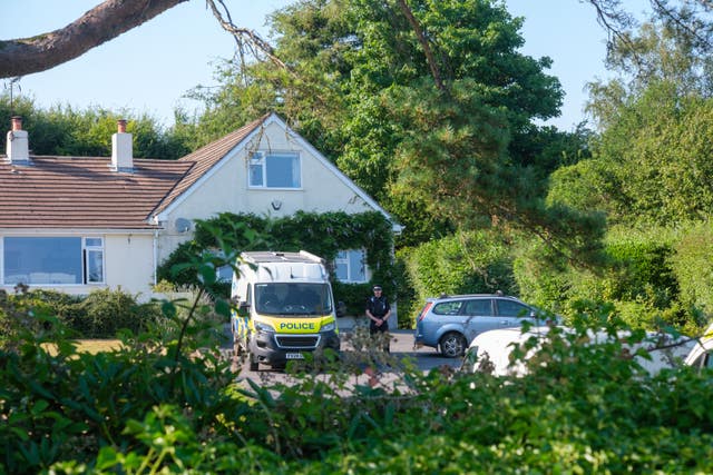 Police outside the house of Ann Widdecombe in Haytor