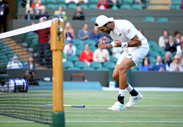 Matteo Berrettini celebrates winning
