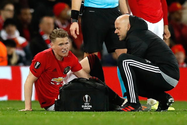 Scott McTominay limped off in the second half