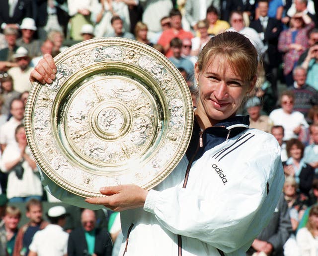 Steffi Graf won the Ladies' Singles trophy at Wimbledon seven times