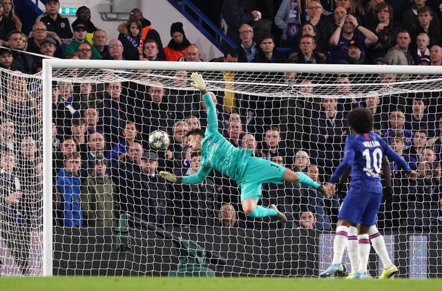Chelsea goalkeeper Kepa Arrizabalaga's unfortunate own goal put Ajax further ahead