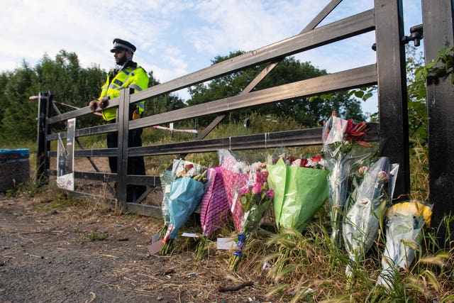 Floral tributes at the scene