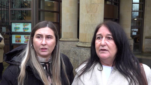 Rona Hargan speaking outside court