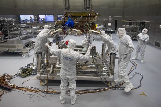 The Rosalind Franklin being prepared to leave Airbus in Stevenage