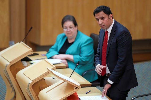 Anas Sarwar speaking in Holyrood