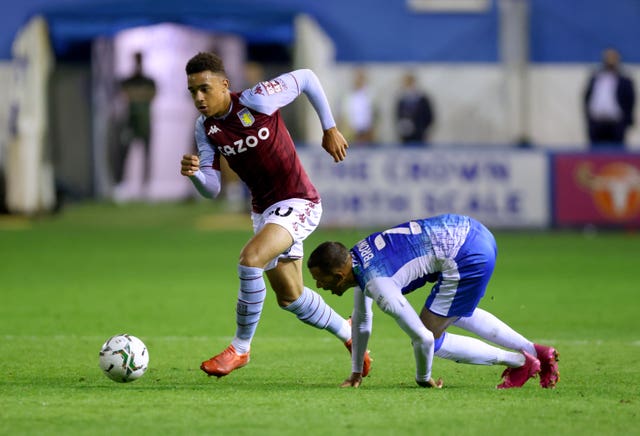 Aaron Ramsey (left) in action for Aston Villa
