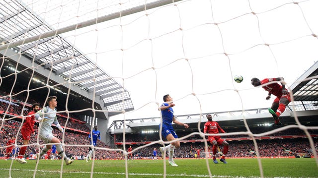 Sadio Mane headed Liverpool in front at Anfield