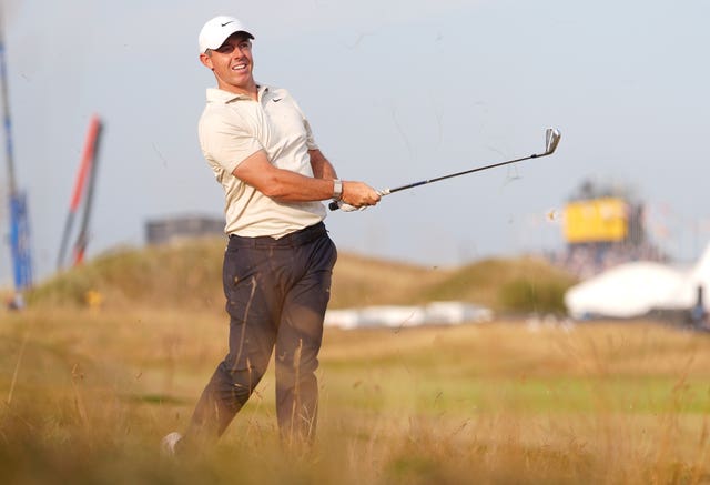 Rory McIlroy plays from the fairway at Royal Birkdale during the Open