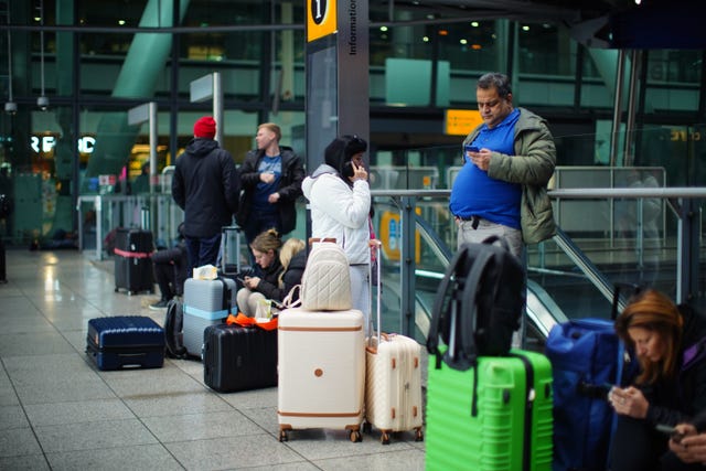 Stranded passengers at Heathrow Terminal 5
