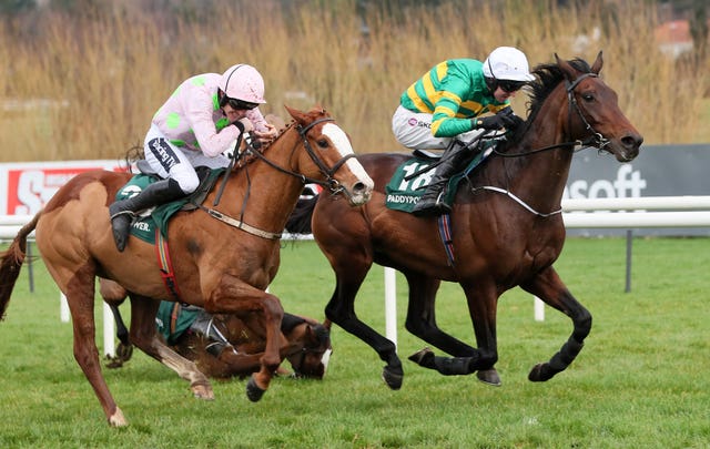 Sir Erec (right) races clear at Leopardstown