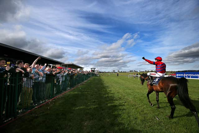 Sprinter Sacre and jockey Barry Geraghty received a memorable welcome a Punchestown