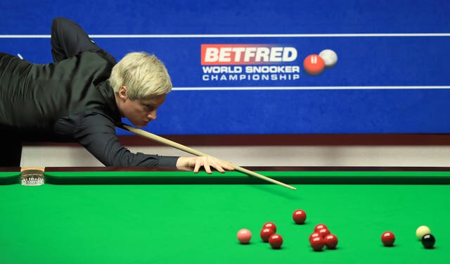 Neil Robertson in action at the Snooker World Championship (PA)