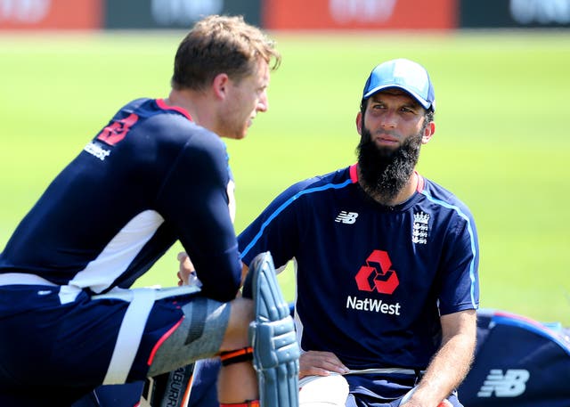 Moeen Ali, right, believes Jos Buttler can thrive anywhere in the order (Mark Kerton/PA)
