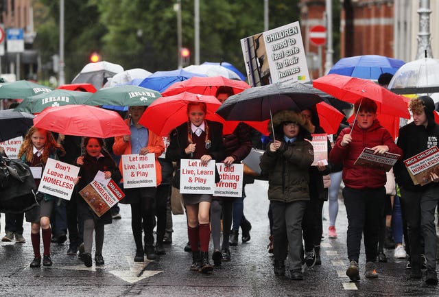 Mica protest by children from Donegal