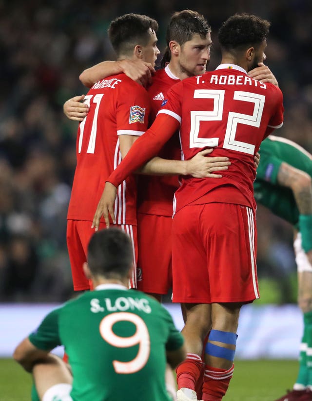 Wales players celebrate