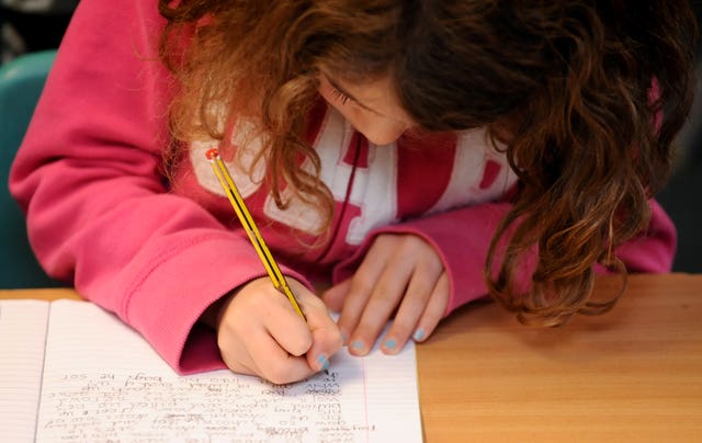 A child writing