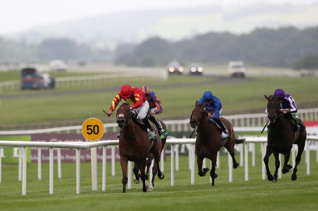 Iridessa winning the Pretty Polly Stakes at the Curragh