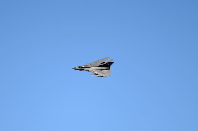 A Tornado aircraft over RAF Marham