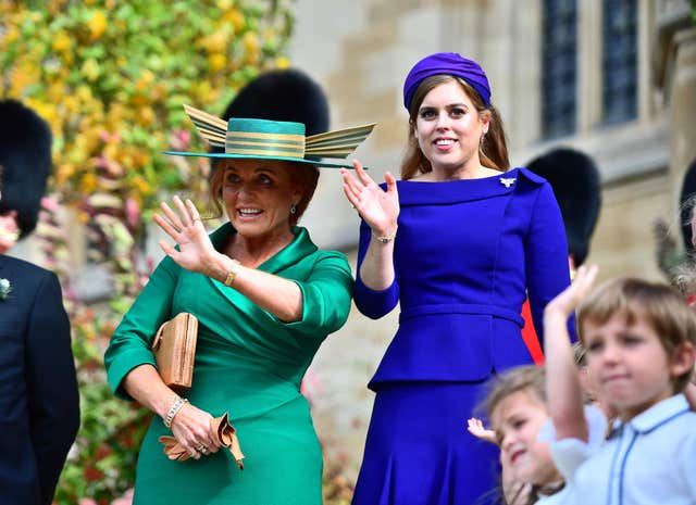 Beatrice at Eugenie's wedding