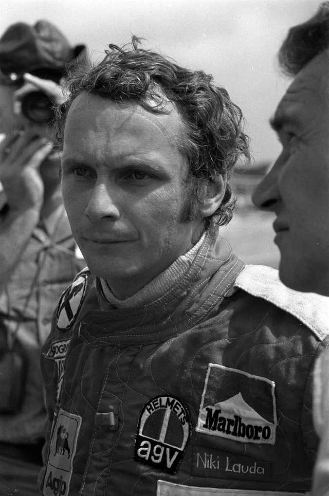 Niki Lauda during a practice session at Silverstone in July 1975 