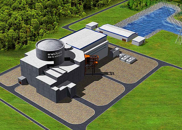 An artist’s impression of what a new nuclear power station at Bradwell, Essex, might look like