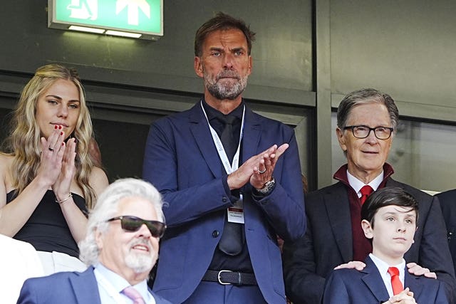 Former Liverpool manager Jurgen Klopp and Liverpool owner John W Henry
