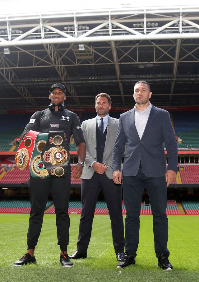 Anthony Joshua was due to fight Kubrat Pulev at the Principality Stadium in 2017