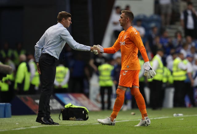 Allan McGregor, right, again came to Steven Gerrard's side's rescue