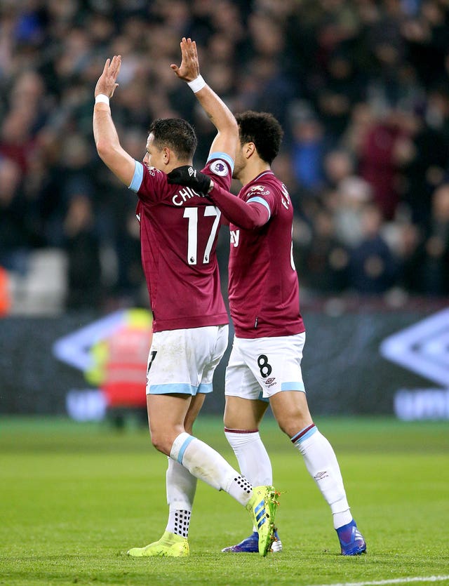 Javier Hernandez put West Ham ahead in controversial fashion