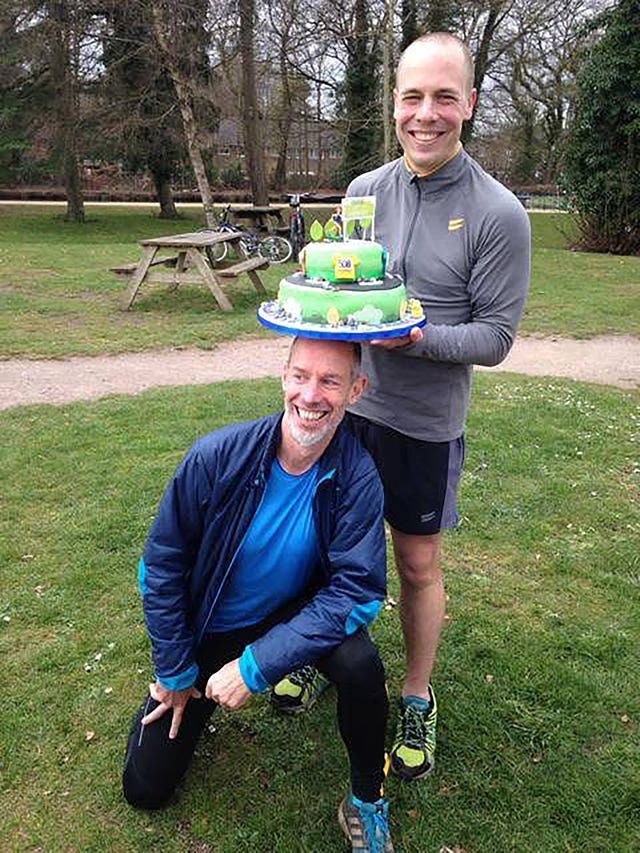 Darren Wood (right) with parkrun founder Paul Sinton-Hewitt