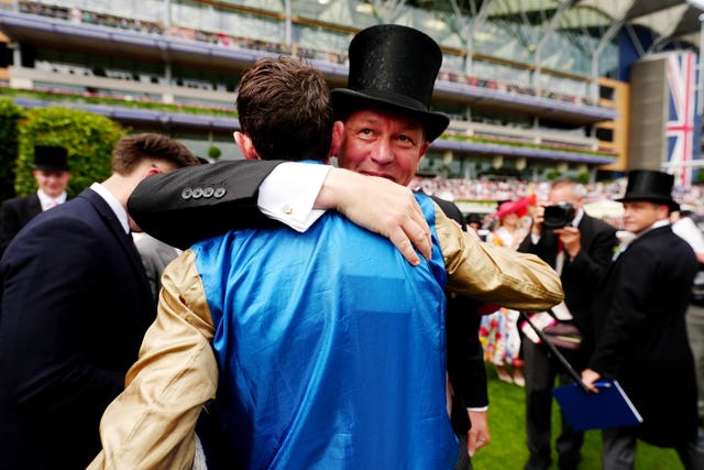 Richard Brown hugs James Doyle