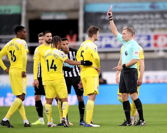 Joachim Andersen was sent off before Wilson levelled from the penalty spot