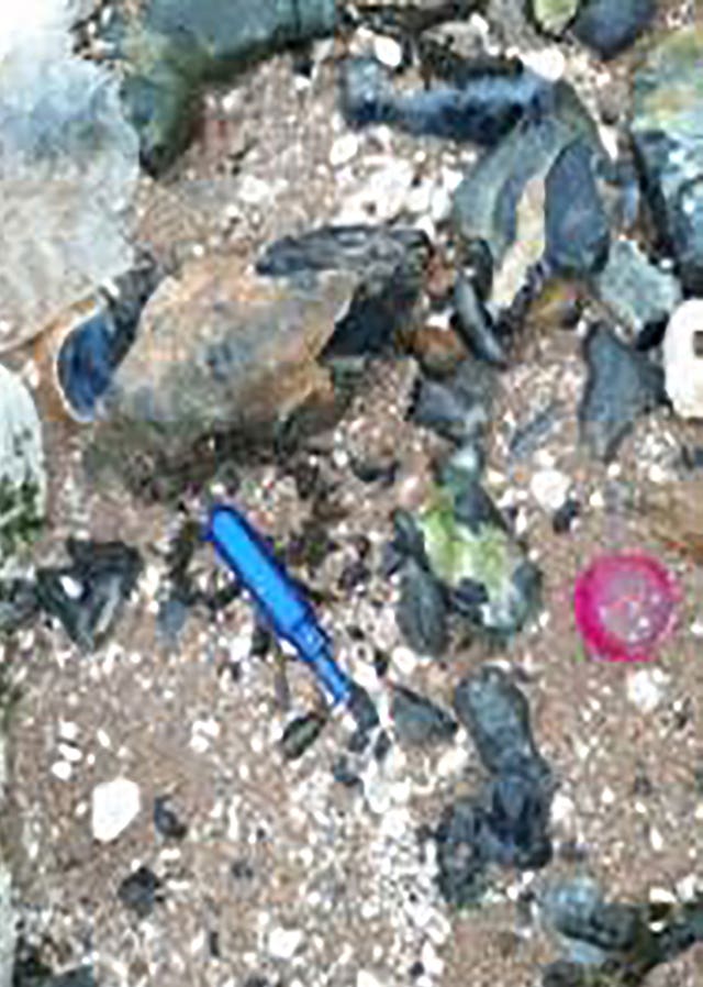 Litter at Botany Bay, Broadstairs, in 2021