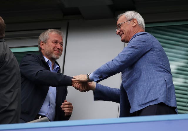 Claudio Ranieri (right) was in charge when Roman Abramovich bought Chelsea