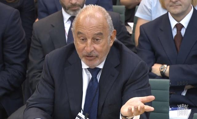 Sir Philip Green gives evidence to the <a href=