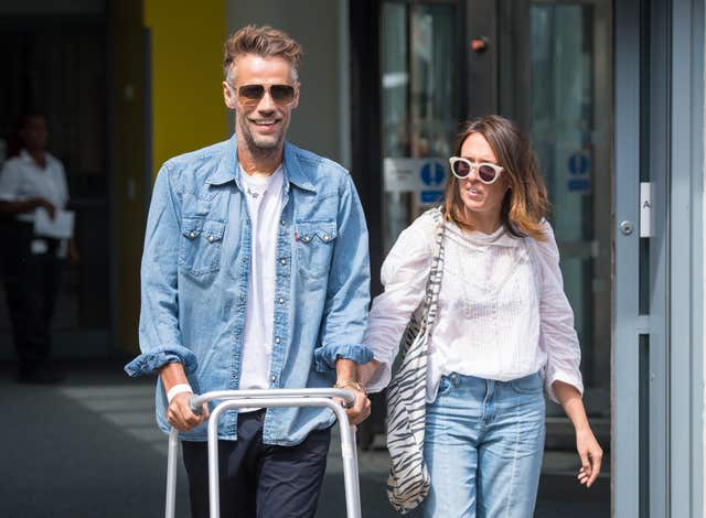 Richard Bacon leaving Lewisham Hospital 