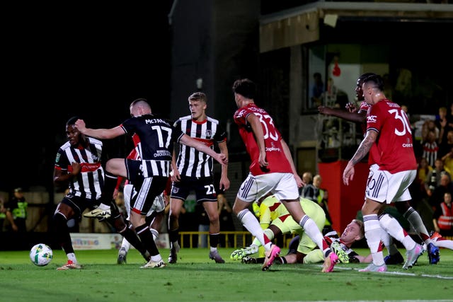 Grimsby score against Manchester United