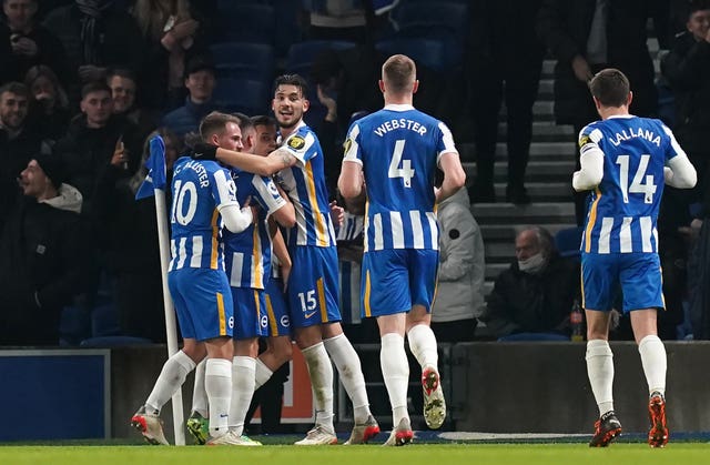 Brighton end barren run with victory over Brentford