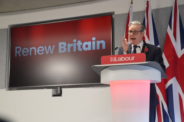 Sir Keir Starmer speaks during a Labour event